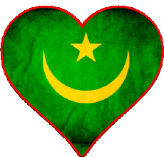 Drapeaux Afrique Mauritanie Coeur 