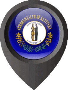 Flags America U.S.A - States Kentucky Location Pin 