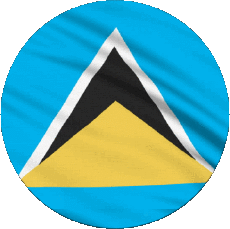 Drapeaux Amériques Sainte Lucie Rond 