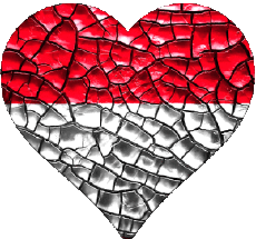 Bandiere Asia Indonesia Cuore 