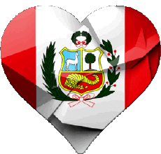 Banderas América Perú Corazón 