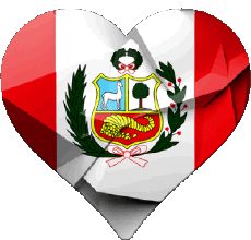 Drapeaux Amériques Pérou Coeur 