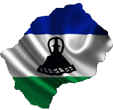 Flags Africa Lesotho Map 