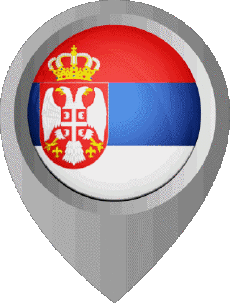 Flags Europe Serbia Location Pin 