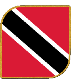Drapeaux Amériques Trinité et Tobago Carré 