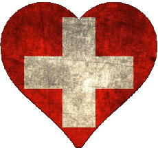 Banderas Europa Suiza Corazón 