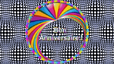 Mensajes Francés Bon Anniversaire Abstrait - Géométrique Fondo animado 004 