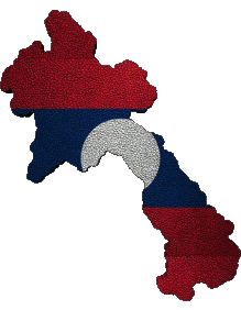 Bandiere Asia Laos Carta Geografica 
