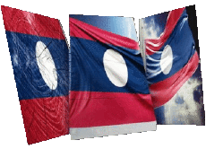 Drapeaux Asie Laos Forme 01 
