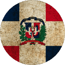 Fahnen Amerika Dominikanische Republik Runde 