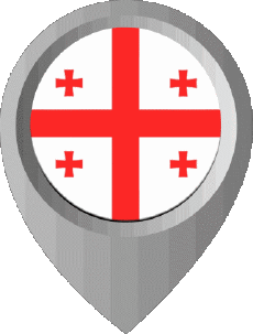 Flags Asia Georgia Location Pin 