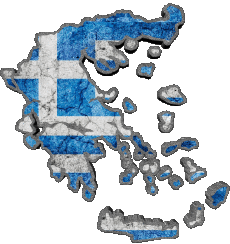 Fahnen Europa Griechenland Karte 