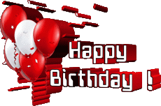 Messagi Inglese Happy Birthday Balloons - Confetti 003 