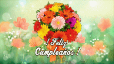 Nachrichten Spanisch Feliz Cumpleaños Floral Animierter Hintergrund 004 