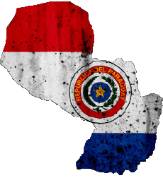 Fahnen Amerika Paraguay Karte 