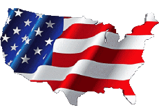 Flags America U.S.A Map 