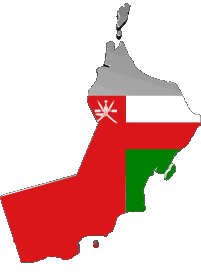 Drapeaux Asie Oman Carte 