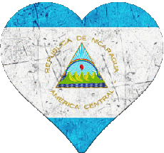 Drapeaux Amériques Nicaragua Coeur 