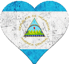 Flags America Nicaragua Heart 