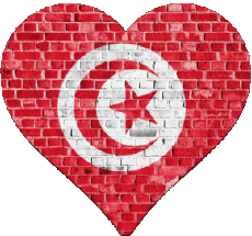 Drapeaux Afrique Tunisie Coeur 