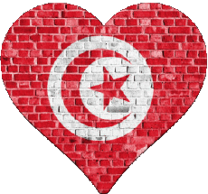 Flags Africa Tunisia Heart 