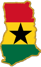 Bandiere Africa Ghana Carta Geografica 