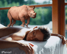 Humor -  Fun Tiere Nashorn 01 