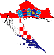 Banderas Europa Croacia Mapa 