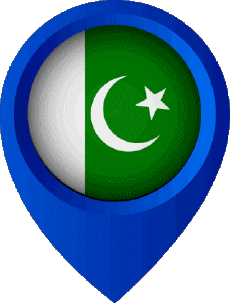 Drapeaux Asie Pakistan Epingle de Localisation 