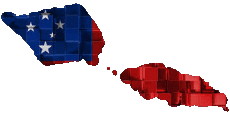 Drapeaux Océanie Samoa carte 