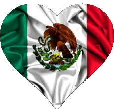 Bandiere America Messico Cuore 