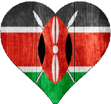 Drapeaux Afrique Kenya Coeur 