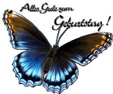 Mensajes Alemán Alles Gute zum Geburtstag Schmetterlinge 006 