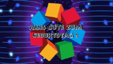 Messagi Tedesco Alles Gute zum Geburtstag Zusammenfassung - geometrisch Sfondo animato 003 