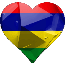 Fahnen Afrika Mauritius Herz 