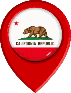 Fahnen Amerika U.S.A - States California Standort-Pin 