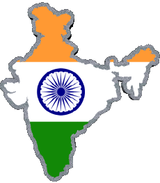 Bandiere Asia India Carta Geografica 