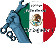 Mensajes Español 1 de Mayo Feliz día del Trabajador - México 