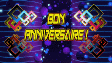 Nachrichten Französisch Bon Anniversaire Abstrait - Géométrique Animierter Hintergrund 003 