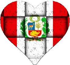 Drapeaux Amériques Pérou Coeur 