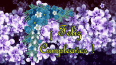 Messages Espagnol Feliz Cumpleaños Floral Fond Animé 001 