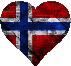 Bandiere Europa Norvegia Cuore 