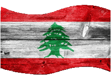 Banderas Asia Líbano Rectángulo 
