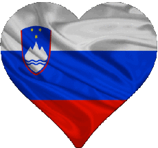 Drapeaux Europe Slovénie Coeur 