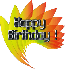 Nachrichten Englisch Happy Birthday Abstract - Geometric Transparenter Hintergrund 005 