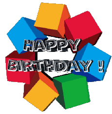 Messages Anglais Happy Birthday Abstract - Geometric 004 