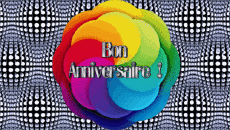 Messages Français Bon Anniversaire Abstrait - Géométrique Fond Animé 004 