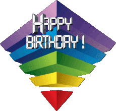 Mensajes Inglés Happy Birthday Abstract - Geometric Fondo transparente 010 