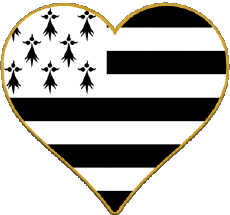 Drapeaux France Régions Bretagne Coeur 
