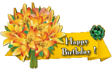 Mensajes Inglés Happy Birthday Floral 008 